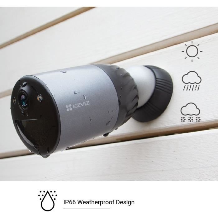 Kit caméra solaire - EZVIZ - BC1c 4K - Panneau solaire - Détection IA - Vision nocturne couleur - Batterie 10400mAh - Bestpower