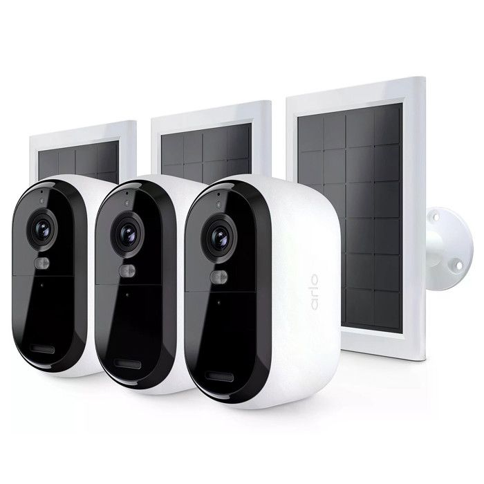ARLO Caméra de surveillance Pack 3 caméras Essential 2k + 3 Panneaux solaires - Bestpower