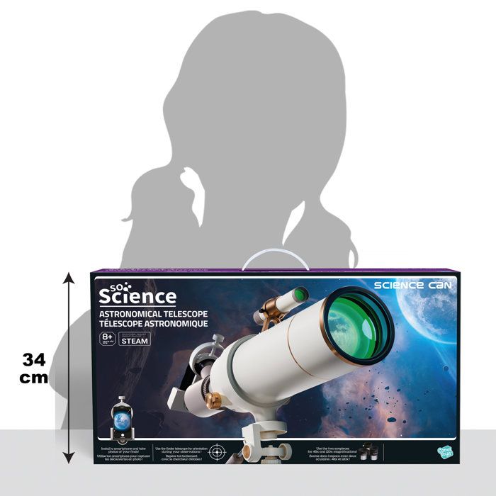 Canal Toys - So Science - Télescope astronomique avec support smartphone et oculaires 40x/16x - COS 002 - Bestpower